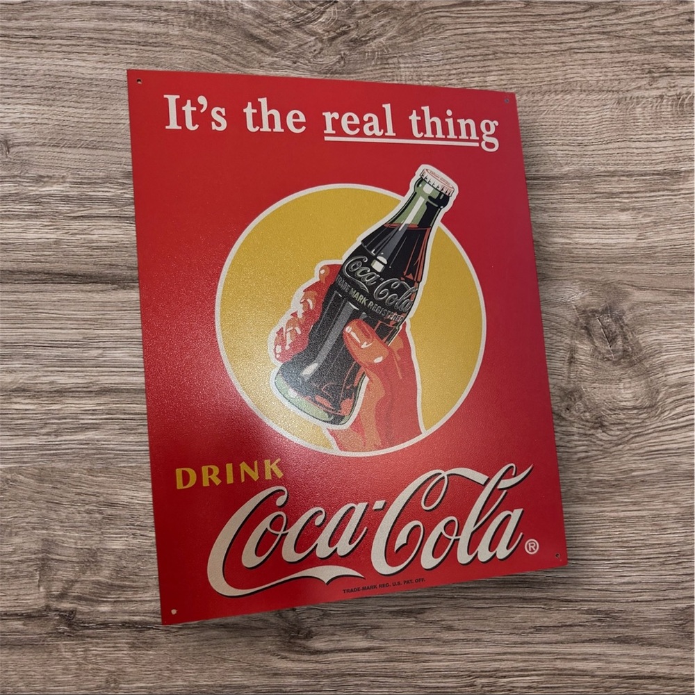 Coca-Cola Red and Yellow Metal Sign